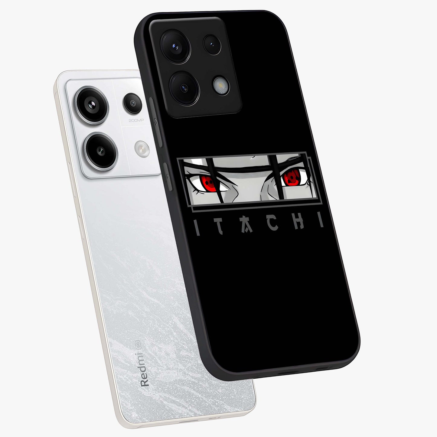 Scarlet Gaze Dominance Glass Case displayed in angled mockup highlighting intense visual design with bold scarlet aesthetic.