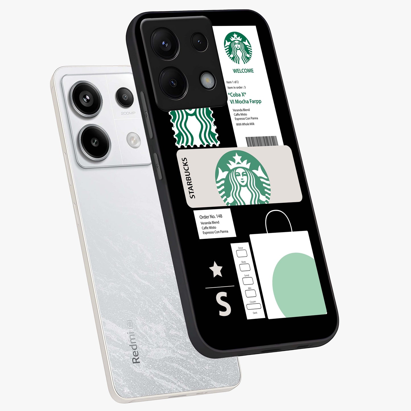 Starbucks Mocha Glass Case displayed in angled mockup highlighting stylish mocha themed design with cozy café aesthetic.