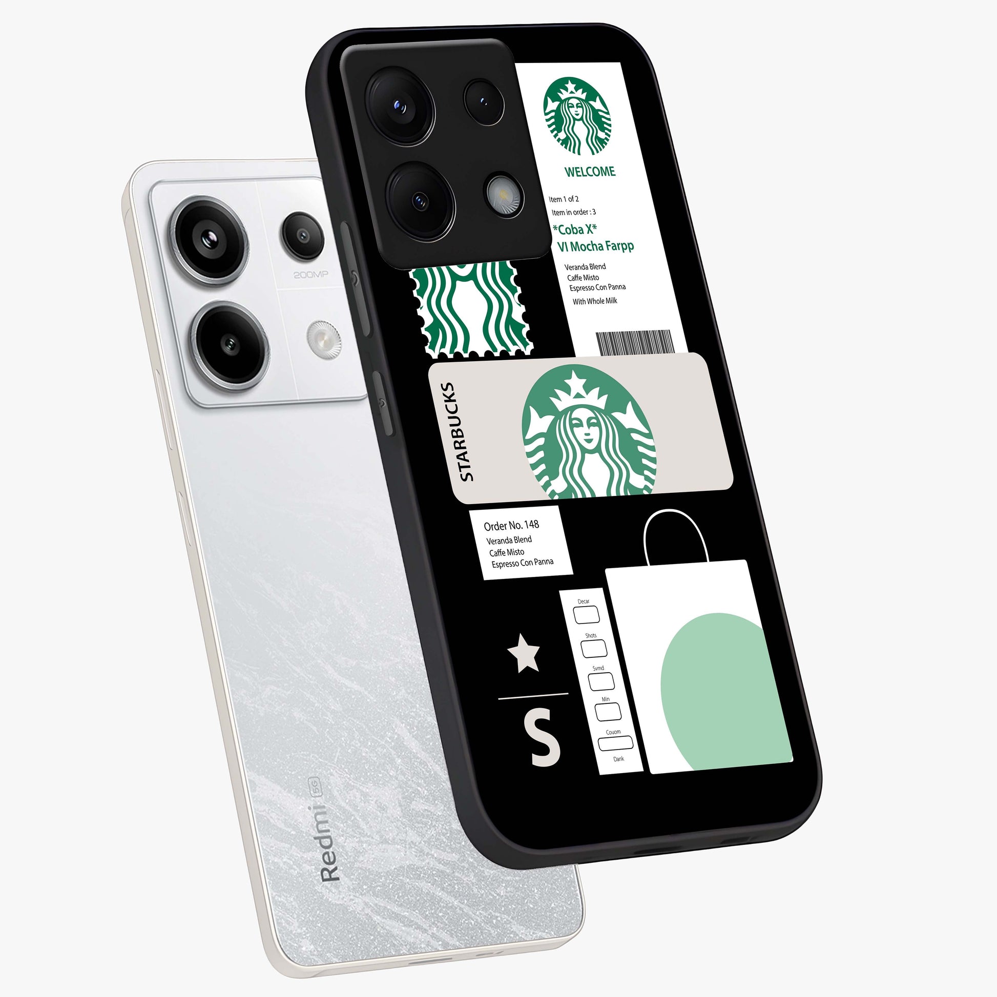 Starbucks Mocha Glass Case displayed in angled mockup highlighting stylish mocha themed design with cozy café aesthetic.