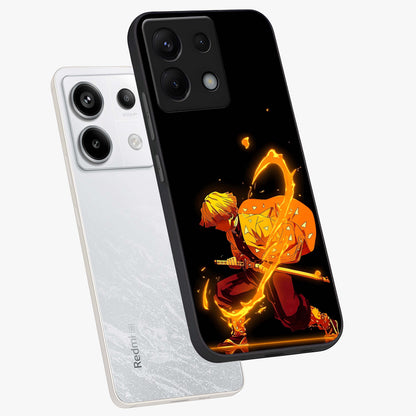 Thunder Flame Execution Glass Case displayed in angled mockup highlighting dramatic fire themed design with intense fantasy aesthetic.