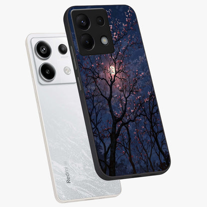 Twilight Sakura Serenade Glass Case displayed in angled mockup highlighting delicate sakura flower design with dreamy aesthetic.