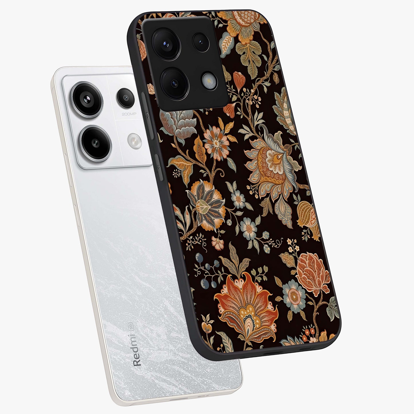 Vintage Floral Dream Glass Case displayed in angled mockup highlighting elegant vintage flower design with soft aesthetic style.