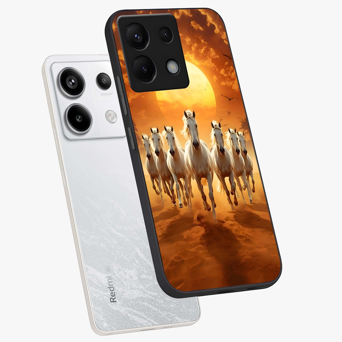 Wild Sunset Majesty Glass Case displayed in angled mockup highlighting vibrant sunset sky design with scenic aesthetic.