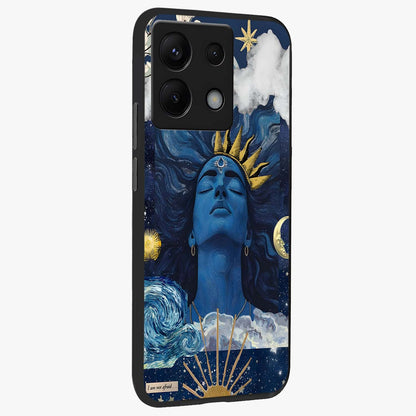 Aesthetic Lord Shiva Glass Case upright view showcasing powerful Lord Shiva artwork with devotional theme.