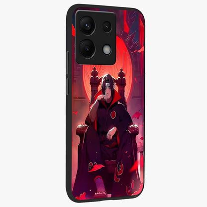 Blood Moon Sovereign Glass Case upright view showcasing powerful moon inspired artwork with cosmic aesthetic style.