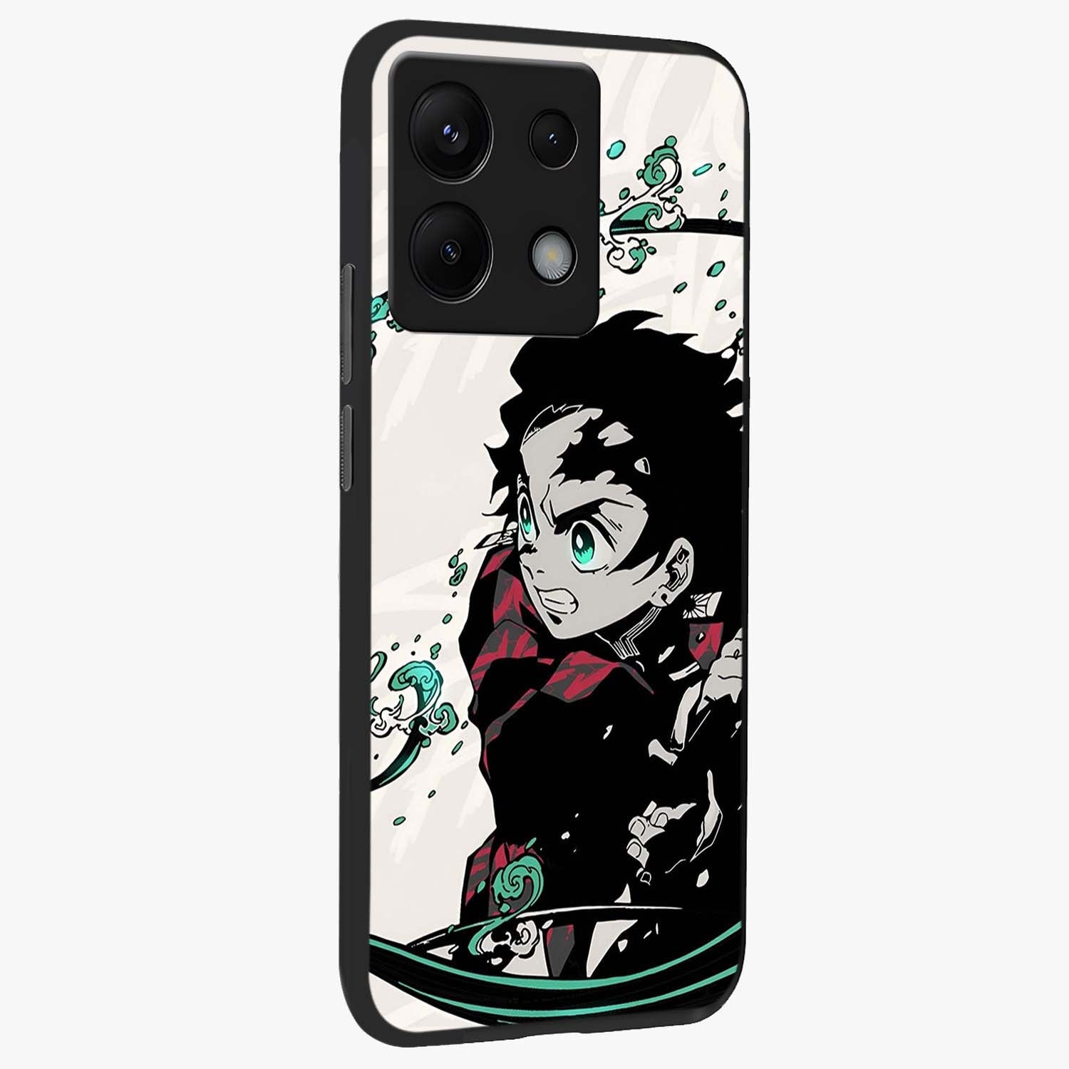 Demon Slayer Glass Case upright view showcasing powerful anime artwork with intense warrior theme.