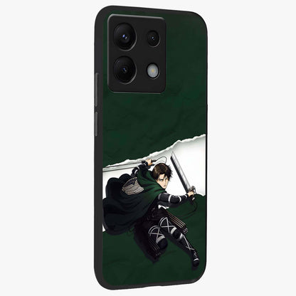 Emerald War Vanguard Glass Case upright view showcasing dramatic warrior artwork with bold fantasy theme.