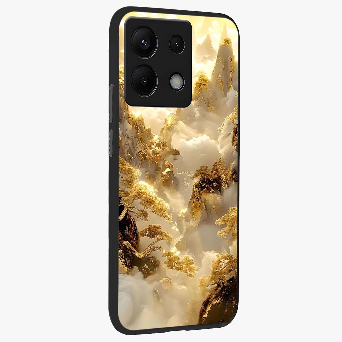 Gates Of Illumination Glass Case upright view showcasing glowing gateway artwork with mystical celestial theme.