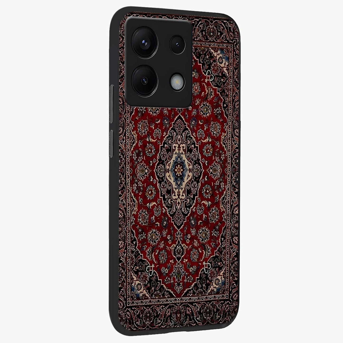 Heritage Carpet Royale Glass Case upright view showcasing detailed ornamental artwork with luxurious traditional theme.