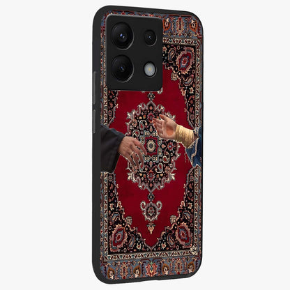 Royal Touch Reach Glass Case upright view showcasing stylish royal inspired artwork with graceful theme.