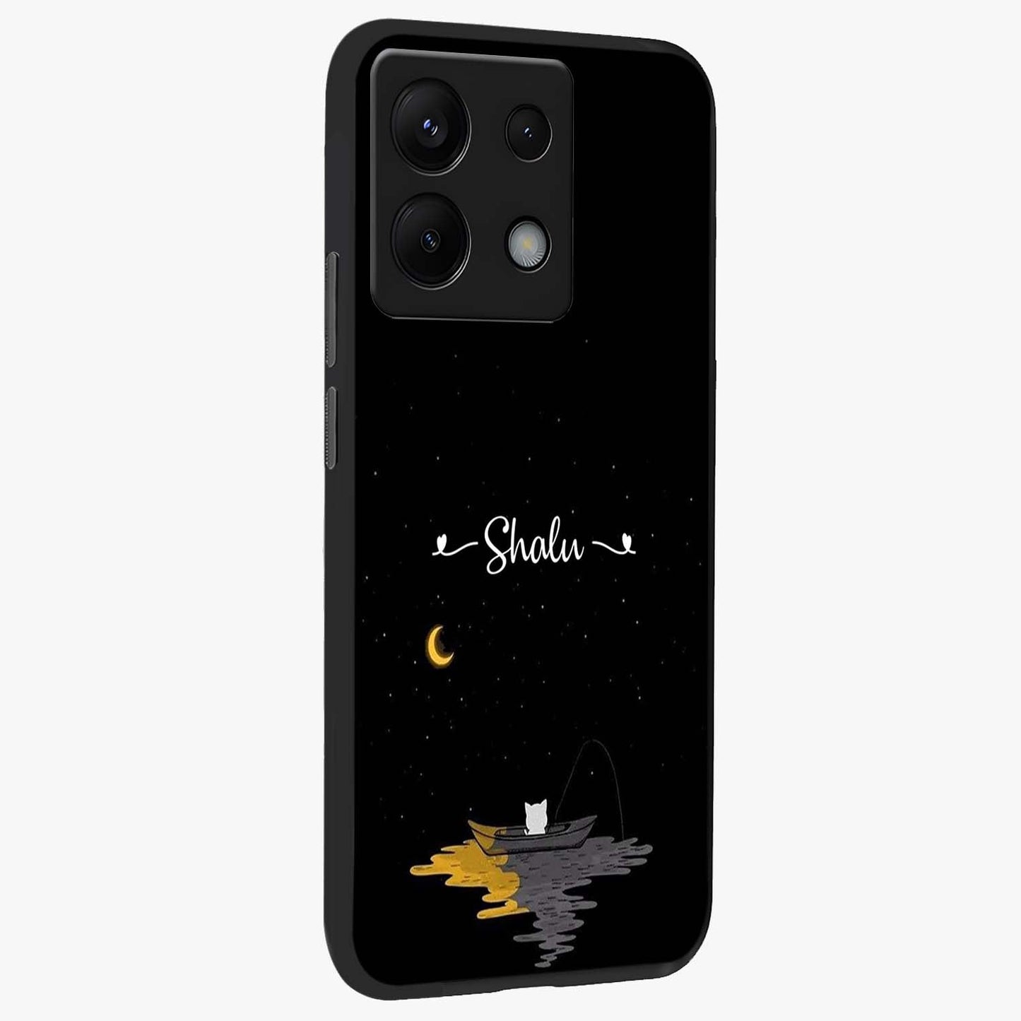 Silent Night Row Glass Case upright view showcasing tranquil night artwork with serene landscape theme.