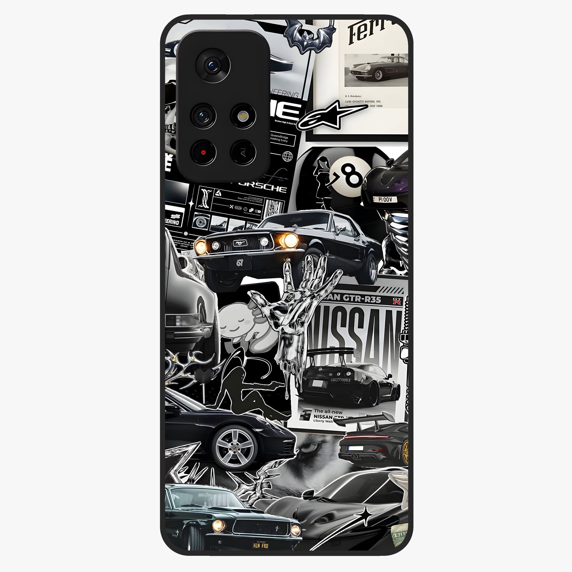 Aesthetic Dark Love Glass Case upright view showcasing dramatic romantic artwork with modern aesthetic style.