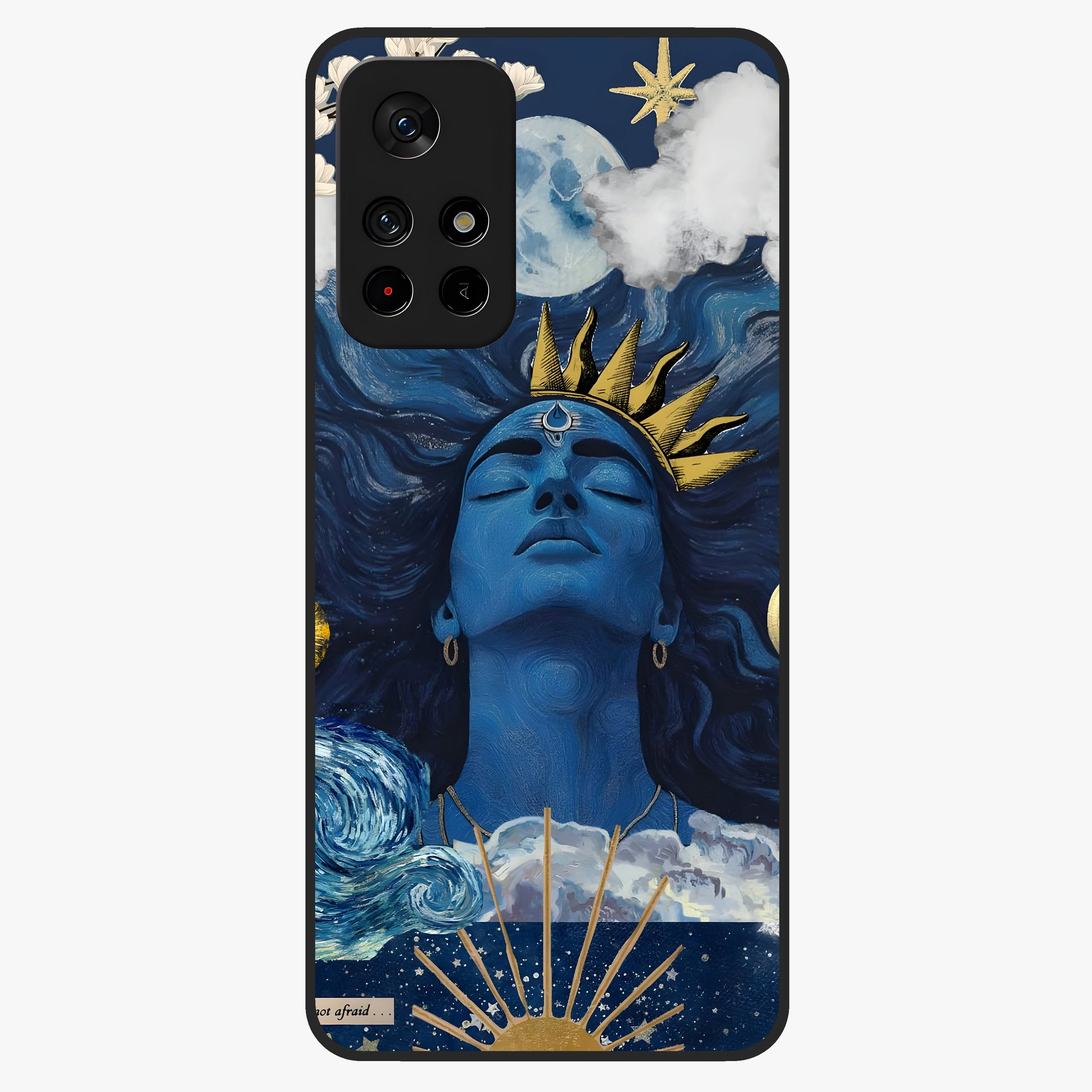 Aesthetic Lord Shiva Glass Case showing flat back view with divine Shiva artwork and glossy glass finish.
