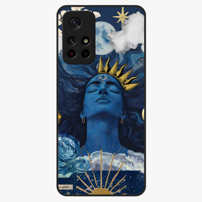 Aesthetic Lord Shiva Glass Case showing flat back view with divine Shiva artwork and glossy glass finish.
