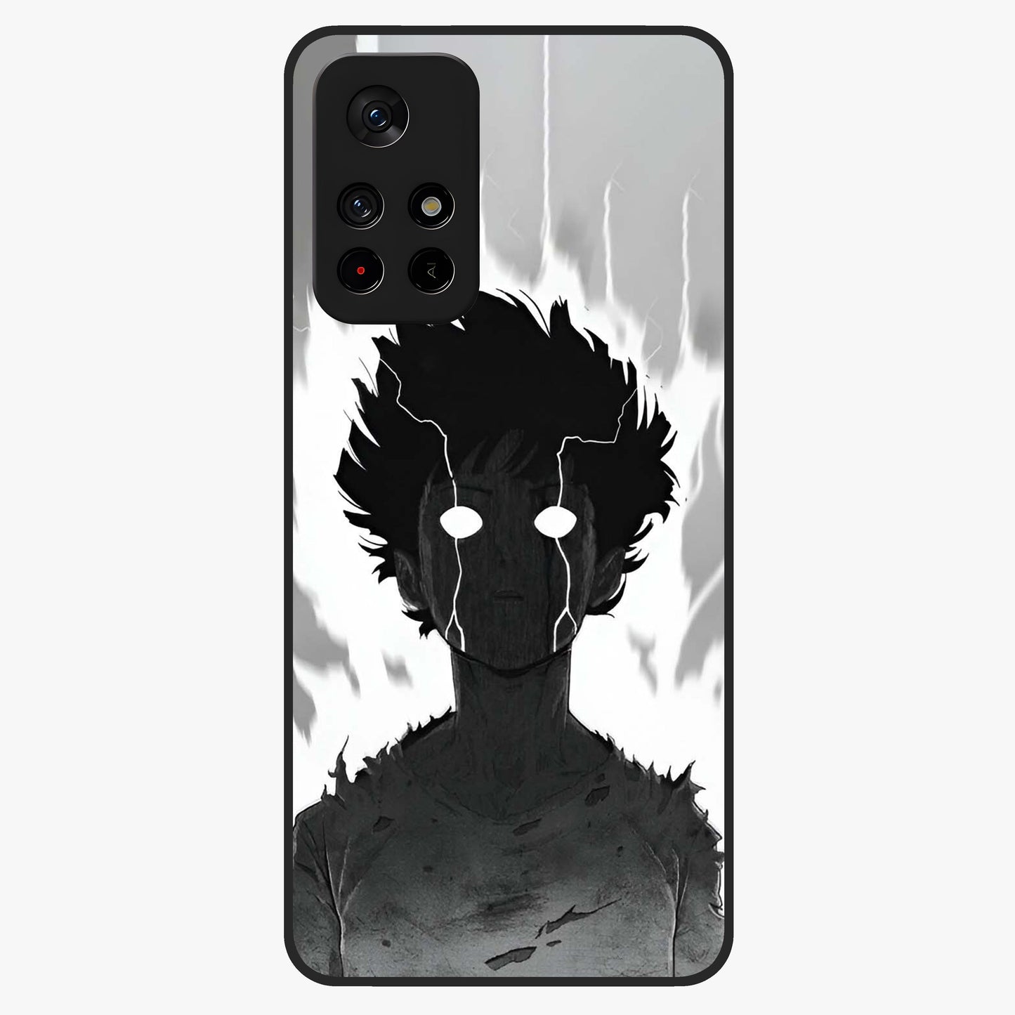 Awakened Inner Rage Glass Case showing flat back view with intense artistic artwork and glossy glass finish.