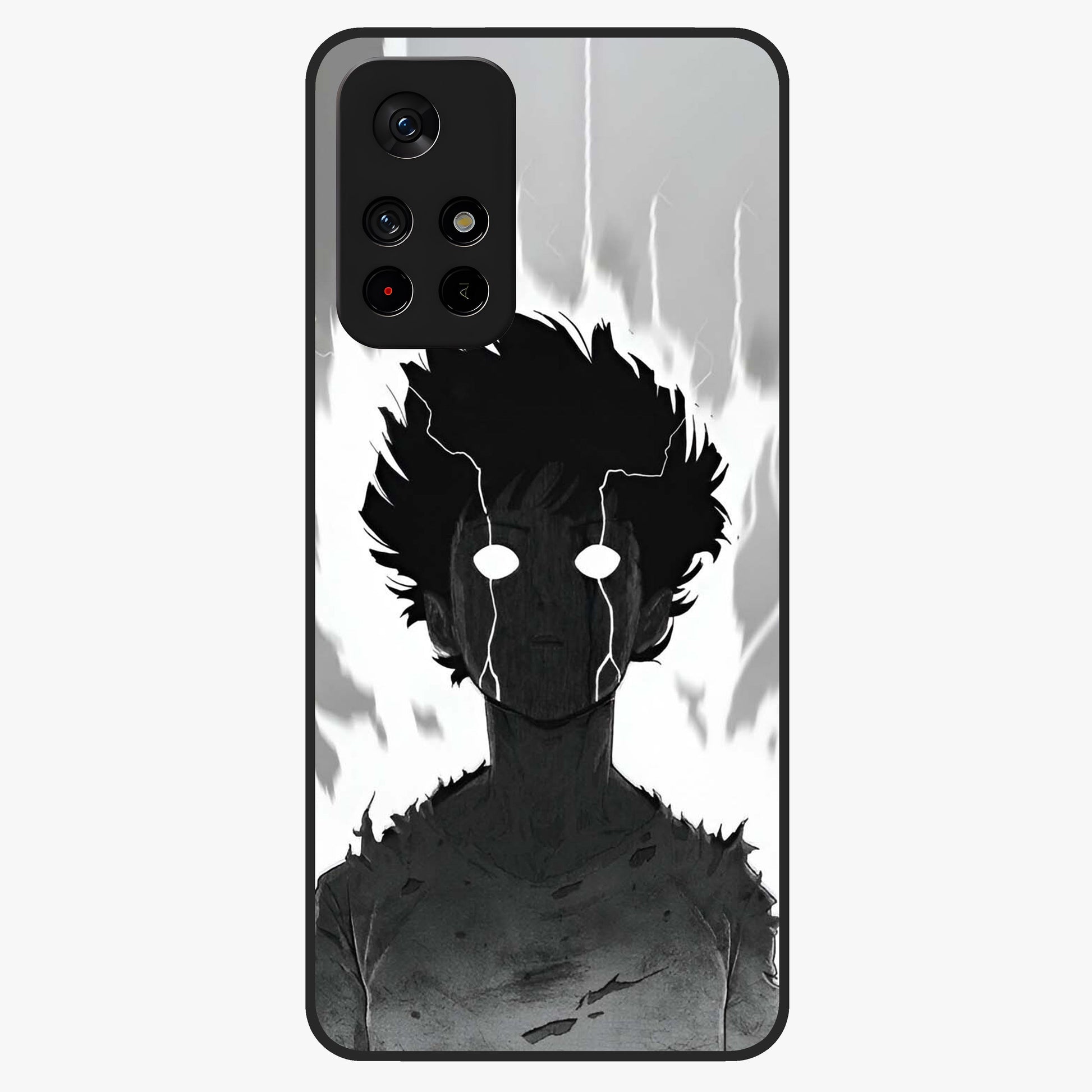 Awakened Inner Rage Glass Case showing flat back view with intense artistic artwork and glossy glass finish.