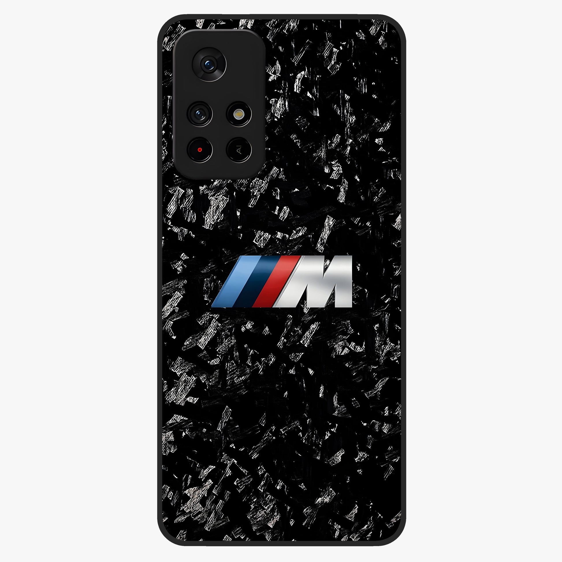 Carbon Speed Mark Glass Case upright view showcasing modern carbon speed graphic with bold automotive theme.
