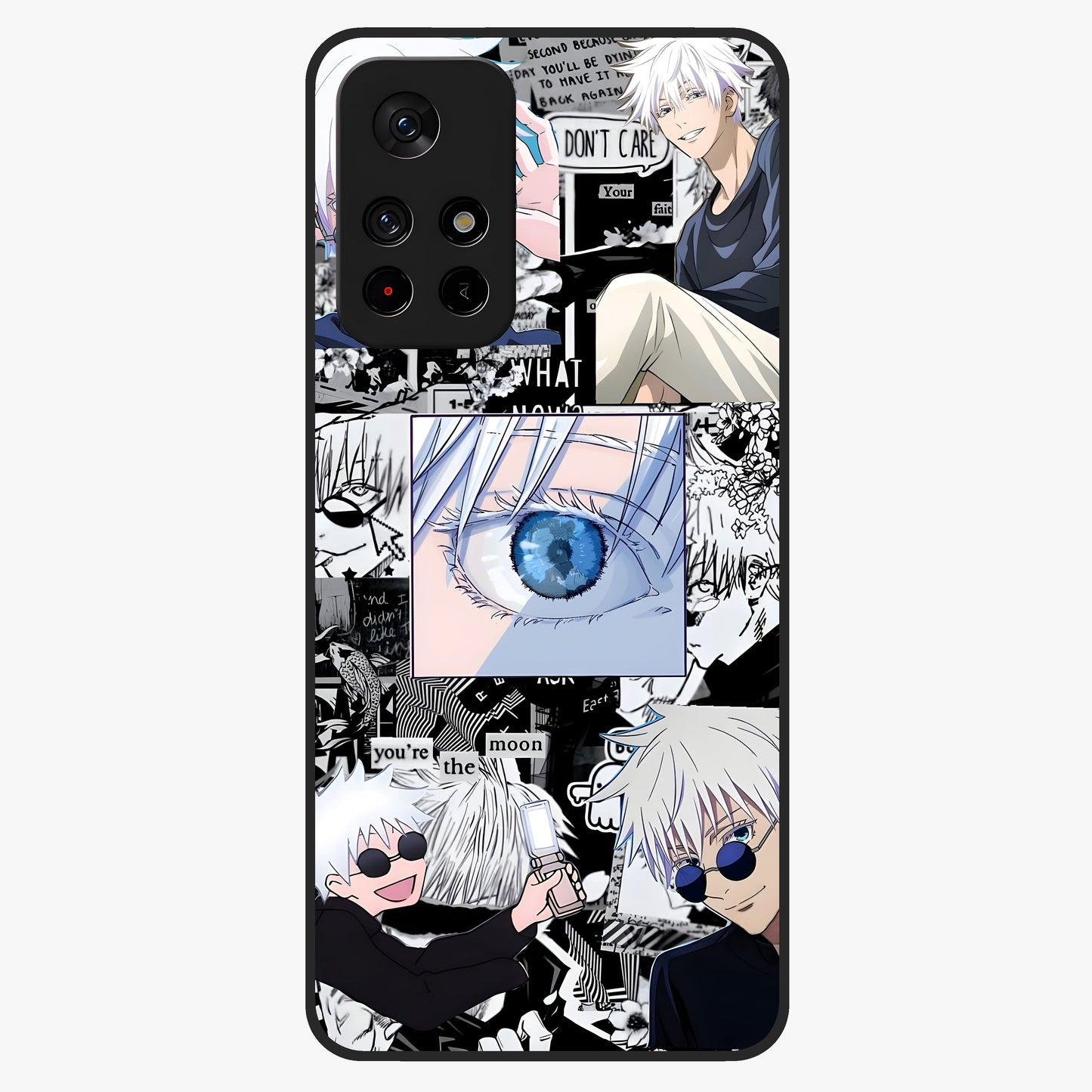 Infinity Sorcerer Chaos Glass Case showing flat back view with mystical sorcerer themed artwork and glossy glass finish.