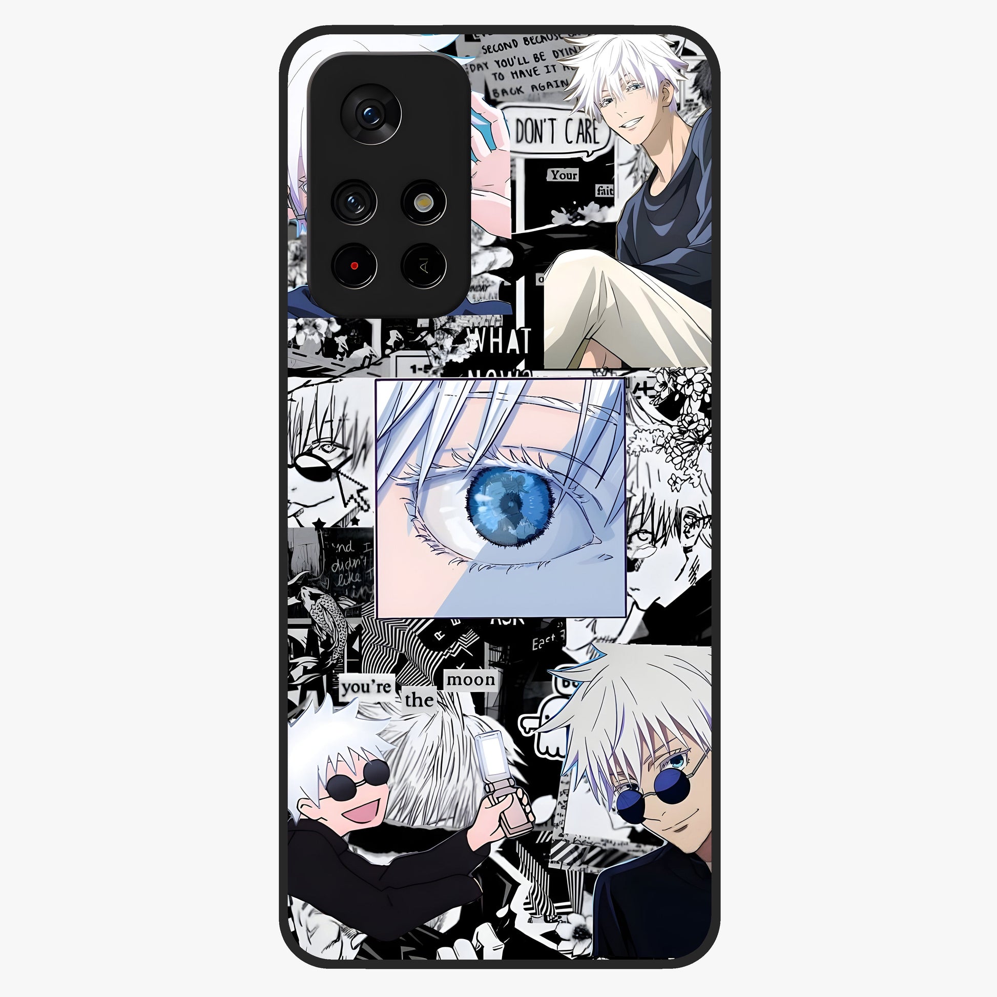 Infinity Sorcerer Chaos Glass Case showing flat back view with mystical sorcerer themed artwork and glossy glass finish.