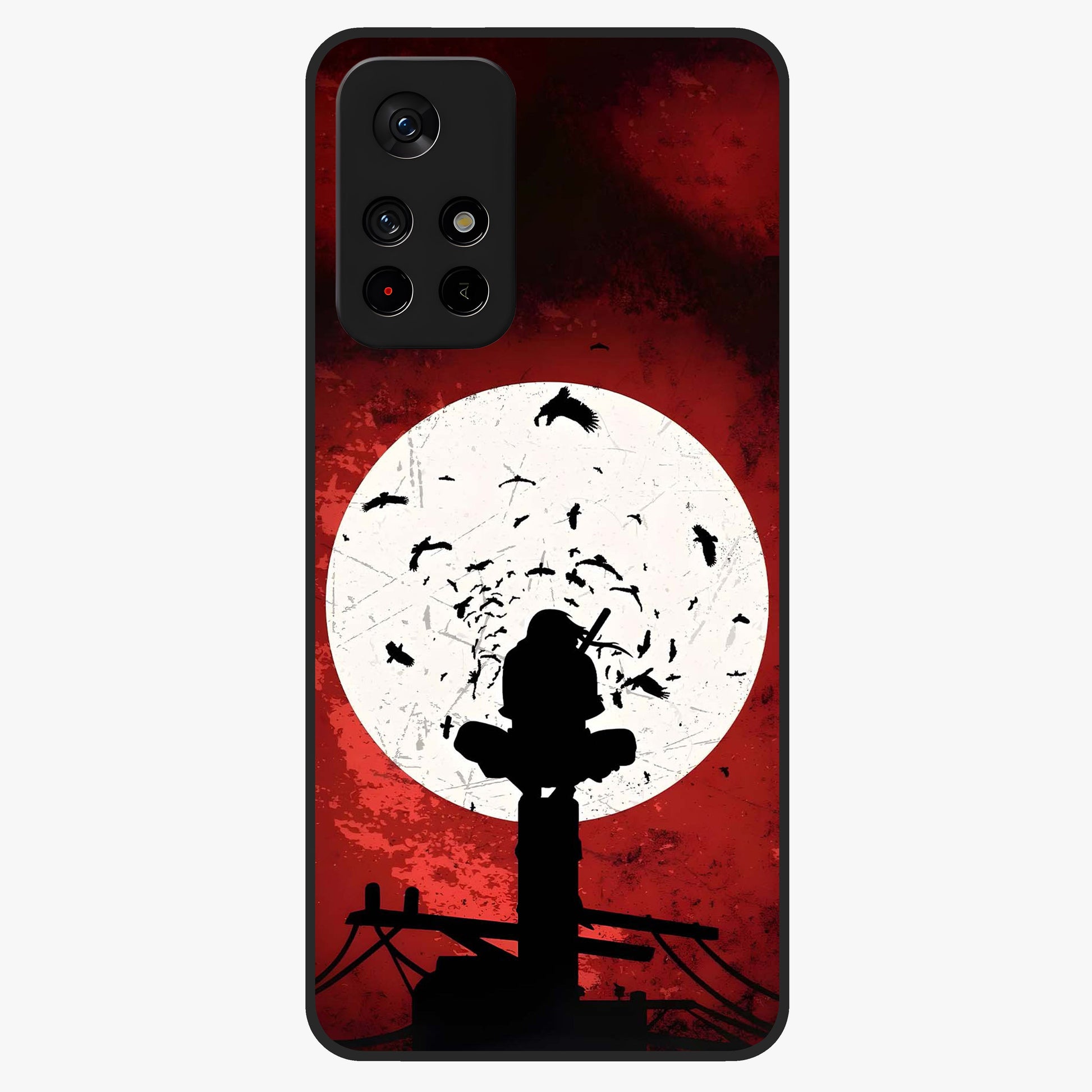 Itachi Limited Edition Naruto Anime Glass Case showing flat back view with iconic anime character artwork and glossy glass finish.