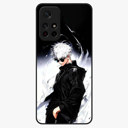 Limitless Shadow King Glass Case showing flat back view with powerful shadow warrior artwork and glossy glass finish.