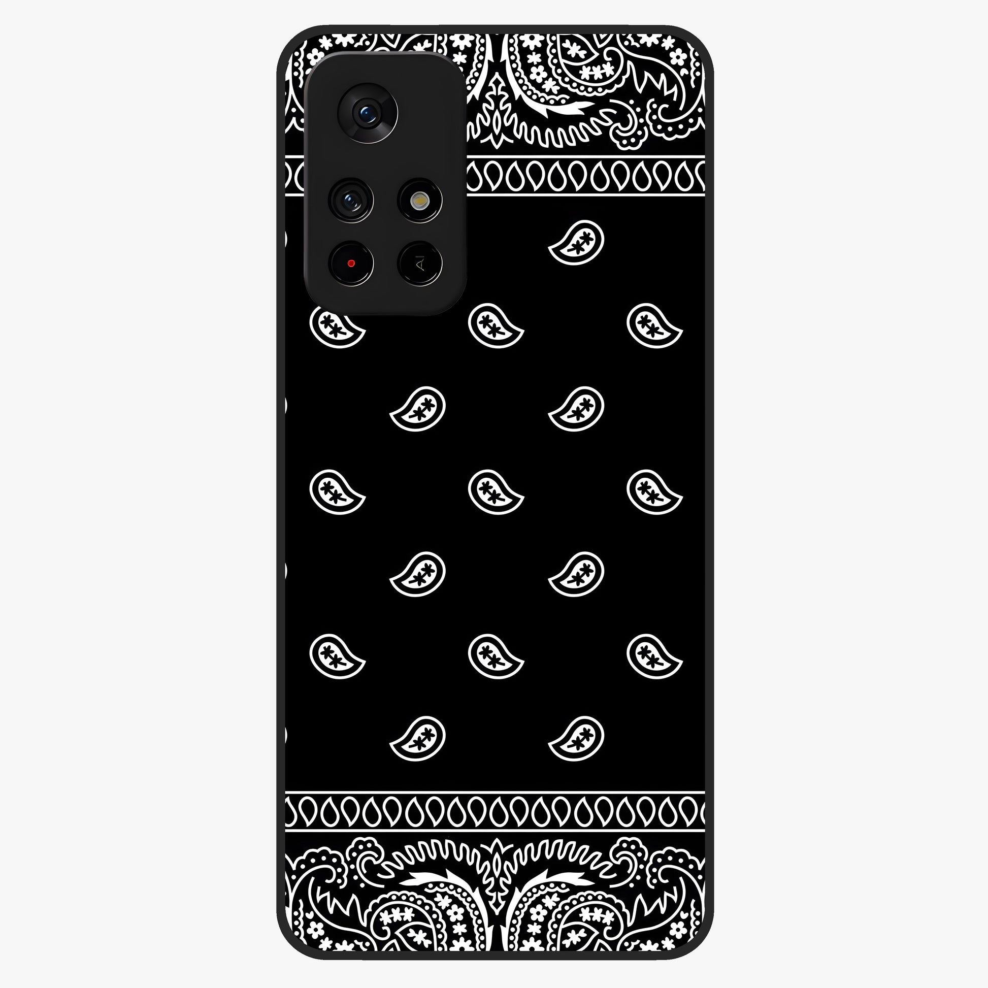 Retro Rebel Threads Glass Case showing flat back view with vintage street style artwork and glossy glass finish.