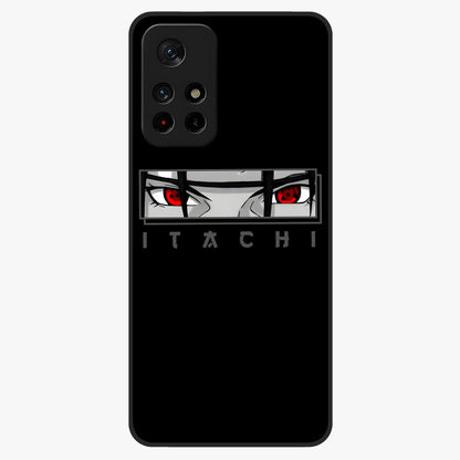 Scarlet Gaze Dominance Glass Case showing flat back view with striking red themed artwork and glossy glass finish.