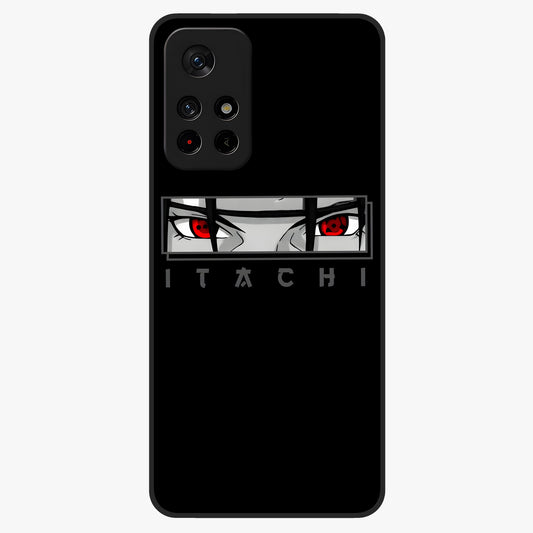 Scarlet Gaze Dominance Glass Case showing flat back view with striking red themed artwork and glossy glass finish.