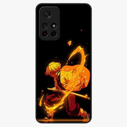 Thunder Flame Execution Glass Case upright view showcasing explosive flame artwork with dynamic action theme.