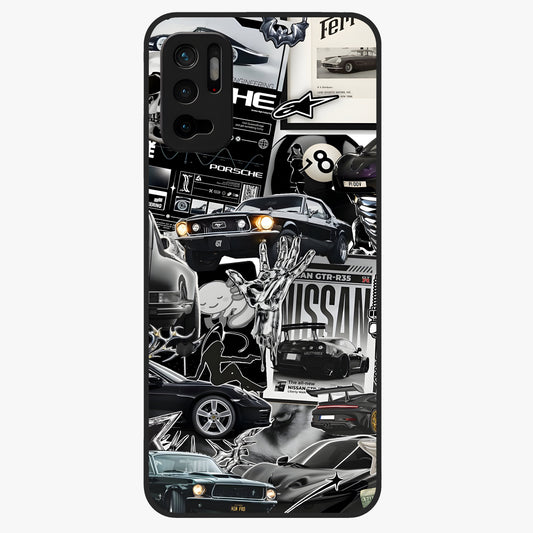 Aesthetic Dark Love Glass Case showing flat back view with dark romantic artwork and glossy glass finish.