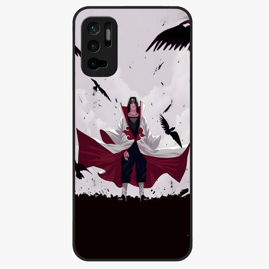 Crimson Crow Ascension Glass Case showing flat back view with mystical crow artwork and glossy glass finish.
