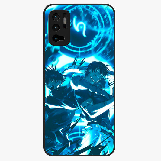 Cursed Energy Clash Glass Case showing flat back view with intense cursed energy artwork and glossy glass finish.