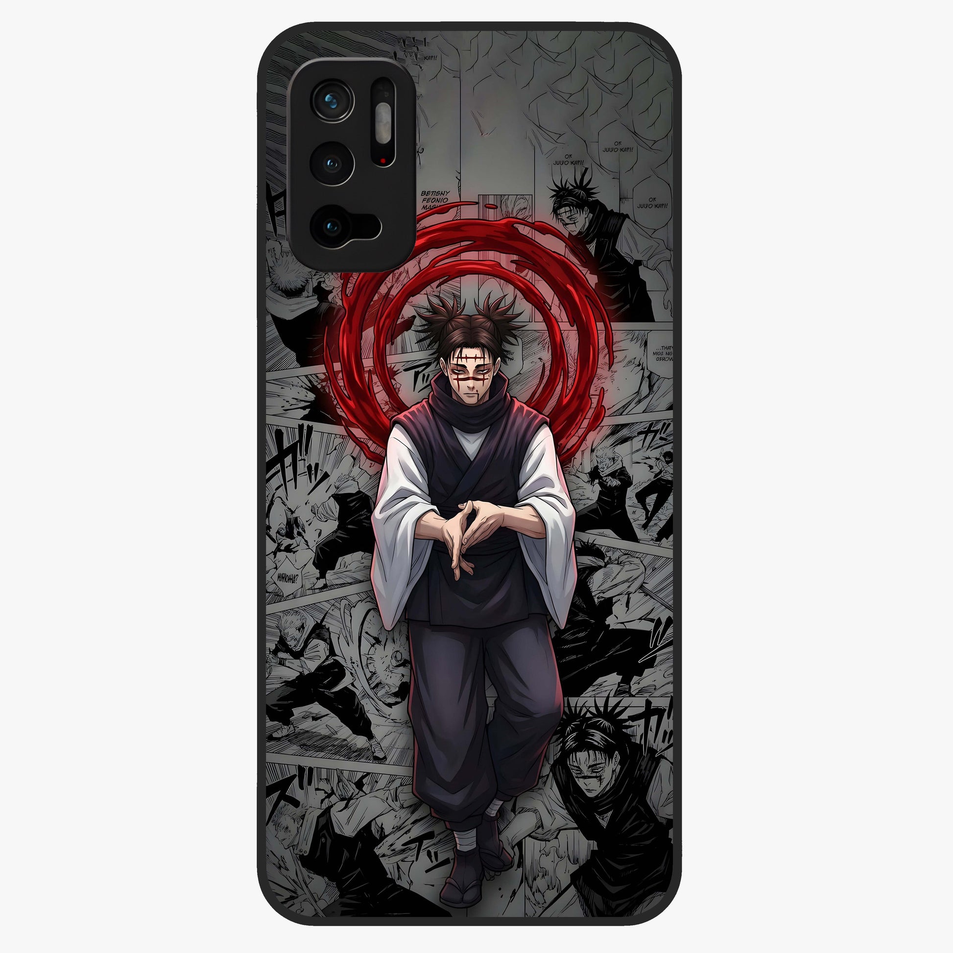Cursed Ritual Ascension Glass Case showing flat back view with dark ritual themed artwork and glossy glass finish.
