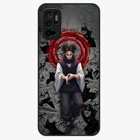 Cursed Ritual Ascension Glass Case showing flat back view with dark ritual themed artwork and glossy glass finish.