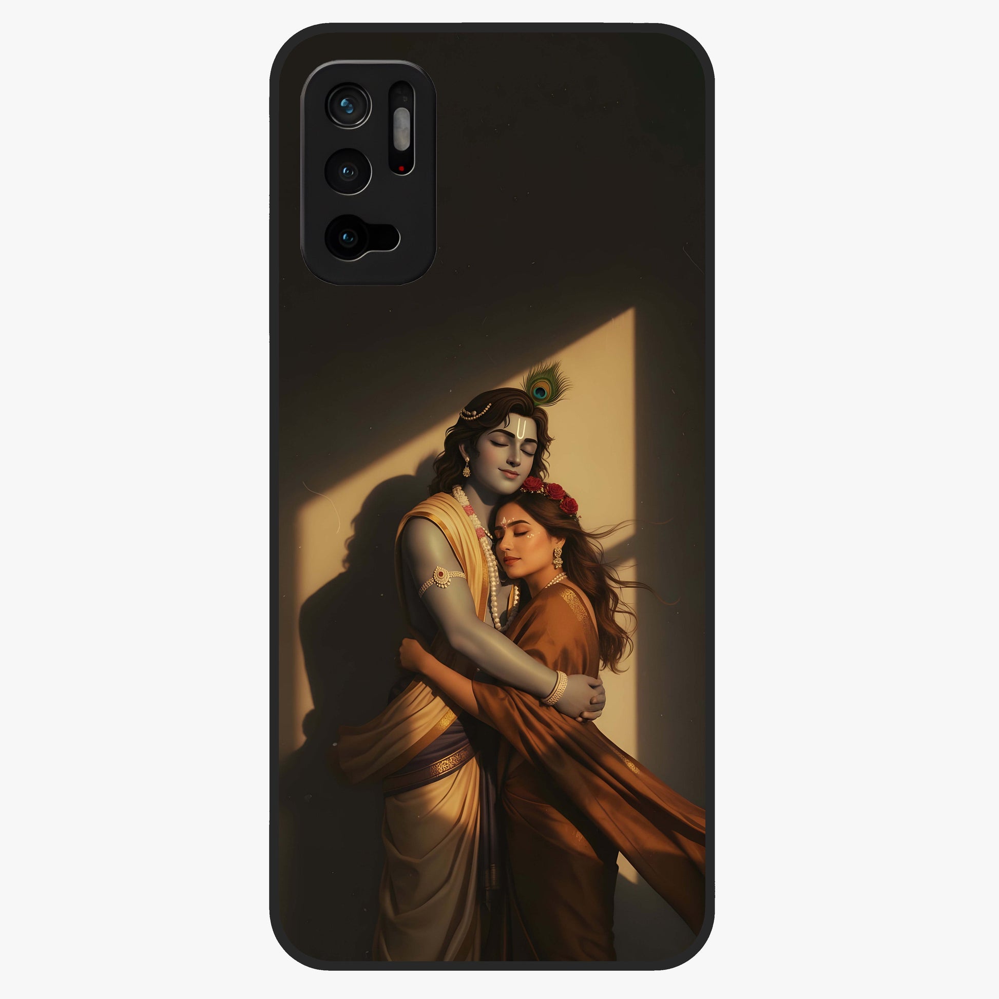 Divine Eternal Love Glass Case showing flat back view with spiritual love themed artwork and glossy glass finish.