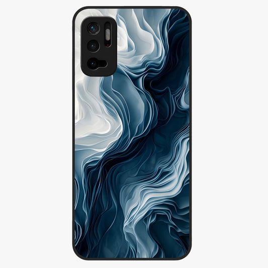Ethereal Paper Marble Glass Case showing flat back view with soft marble paper texture artwork and glossy glass finish.