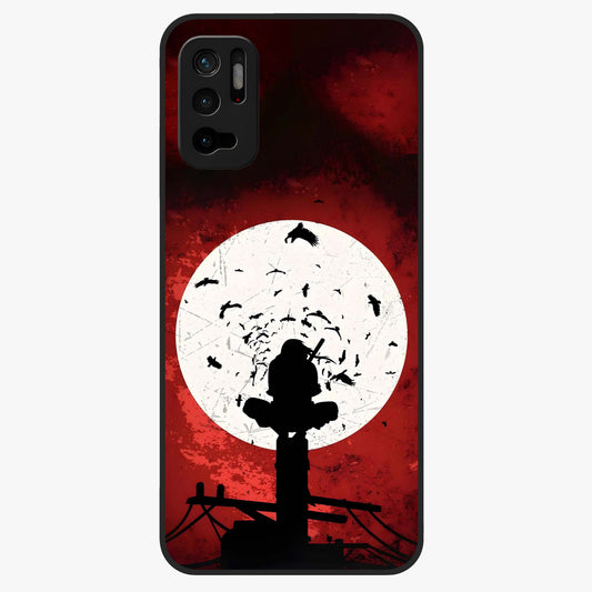 Itachi Limited Edition Naruto Anime Glass Case showing flat back view with iconic anime character artwork and glossy glass finish.