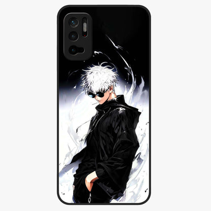 Limitless Shadow King Glass Case showing flat back view with powerful shadow warrior artwork and glossy glass finish.