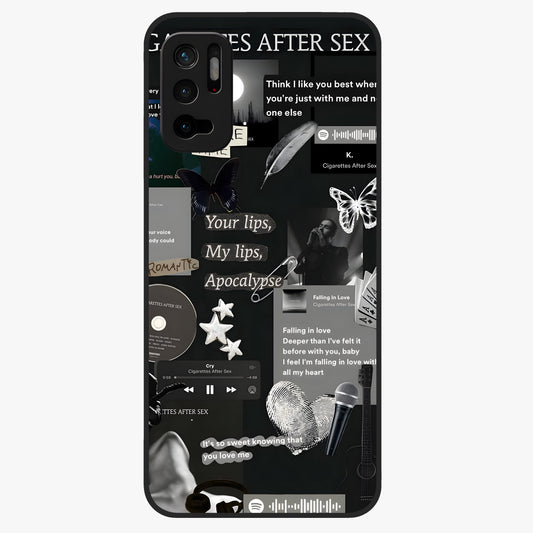 Midnight Love Echo Glass Case showing flat back view with romantic midnight themed artwork and glossy glass finish.