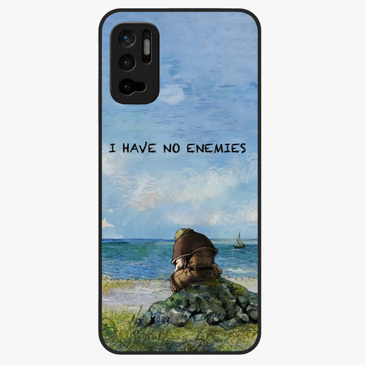 Peace Beyond War Glass Case showing flat back view with symbolic peace themed artwork and glossy glass finish.