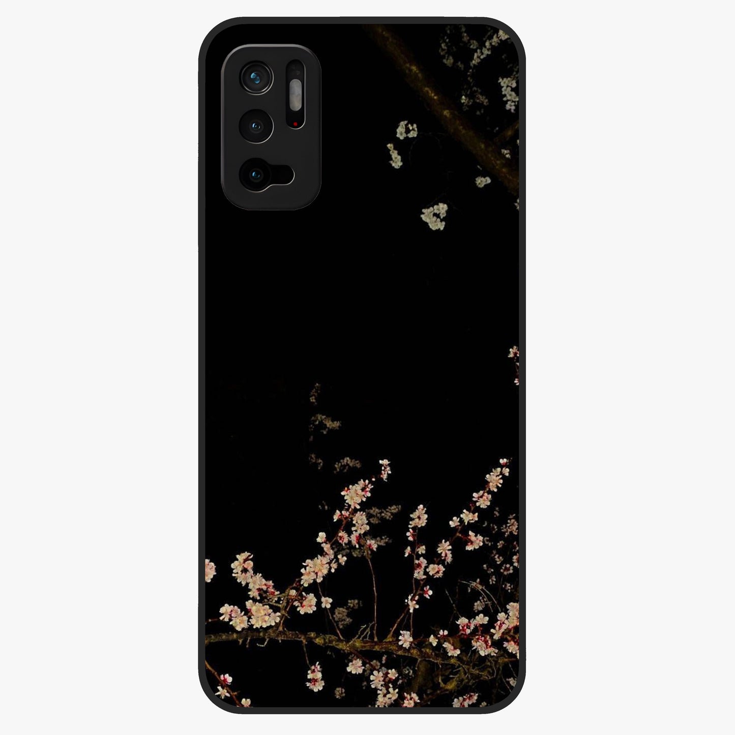 Petal Moon Light With Custom Name Glass Case showing flat back view with floral moonlight artwork and personalized name design.