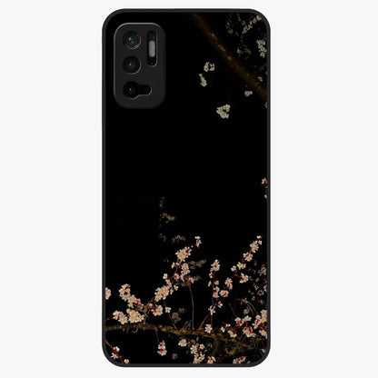 Petal Moon Light With Custom Name Glass Case showing flat back view with floral moonlight artwork and personalized name design.