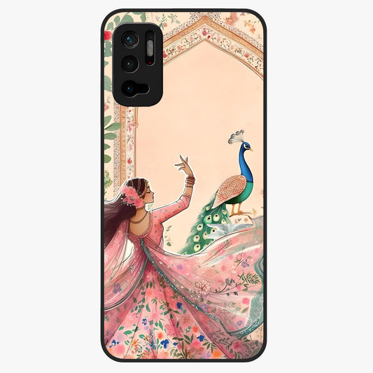 Royal Grace Muse Glass Case showing flat back view with elegant artistic artwork and glossy glass finish.