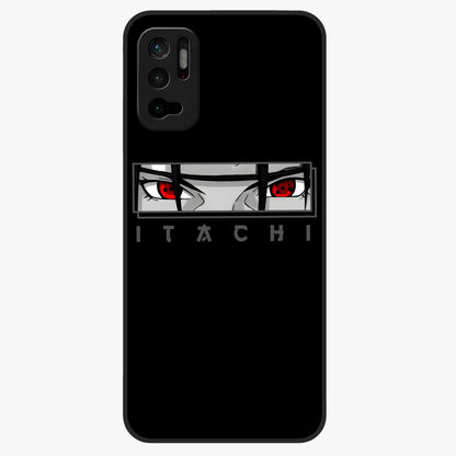 Scarlet Gaze Dominance Glass Case showing flat back view with striking red themed artwork and glossy glass finish.