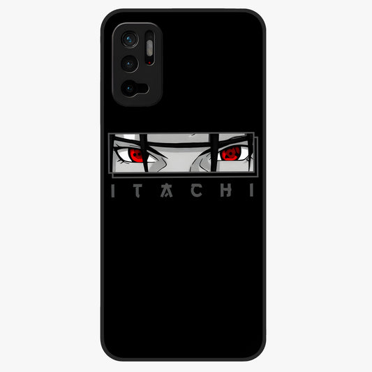 Scarlet Gaze Dominance Glass Case showing flat back view with striking red themed artwork and glossy glass finish.