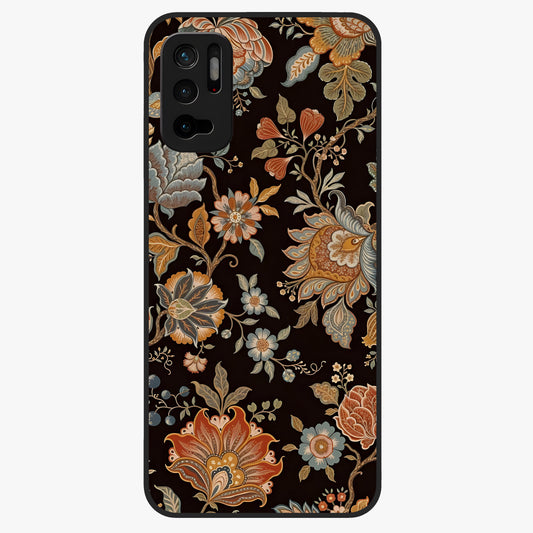 Vintage Floral Dream Glass Case showing flat back view with classic floral artwork and glossy glass finish.