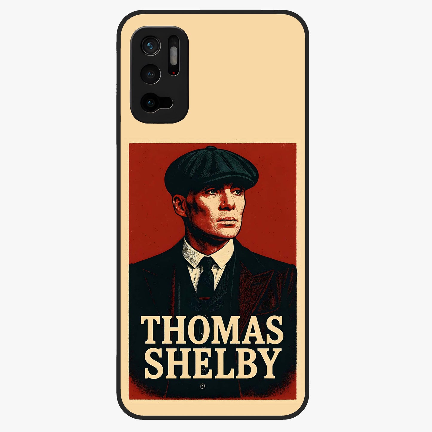 Vintage Mafia Authority Glass Case showing flat back view with bold vintage mafia inspired artwork and glossy glass finish.
