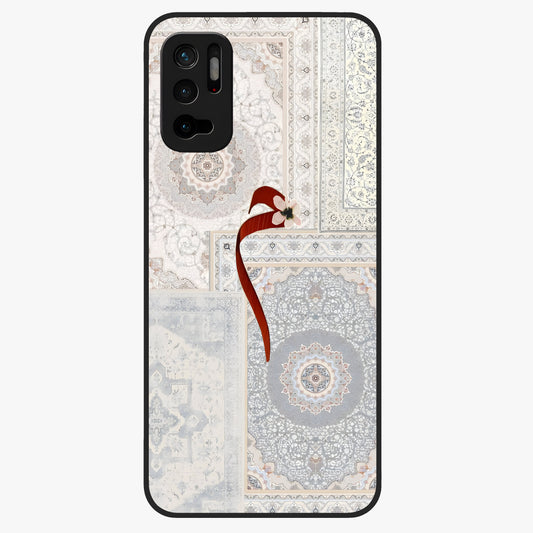 White Aesthetic Bow Glass Case showing flat back view with minimal bow artwork and glossy glass finish.