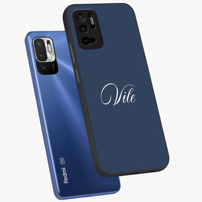 Blue Vintage Floral Pattern Glass Case showing flat back view with elegant vintage floral artwork and glossy glass finish.