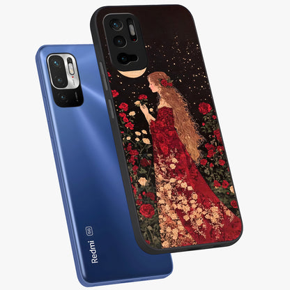 Crimson Dreams Glass Case displayed in angled mockup highlighting soft crimson aesthetic design with artistic theme.